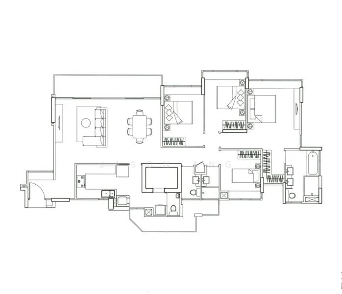 Floor plan, The Esta 1,593 sq ft