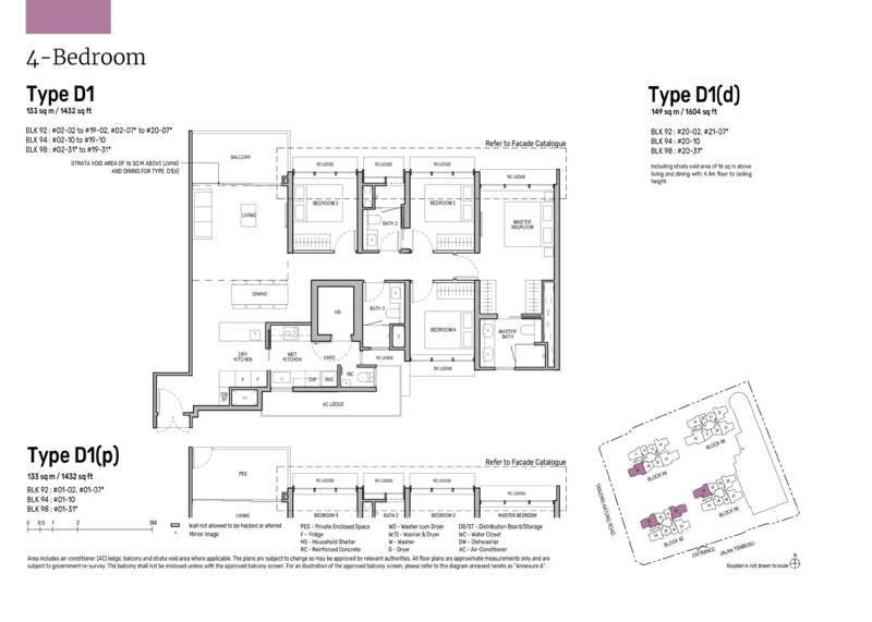 Floor plan, Tembusu Grand 1,432 sq ft