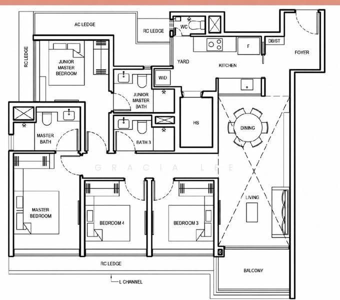 Floor plan, Grand Dunman 1,292 sq ft
